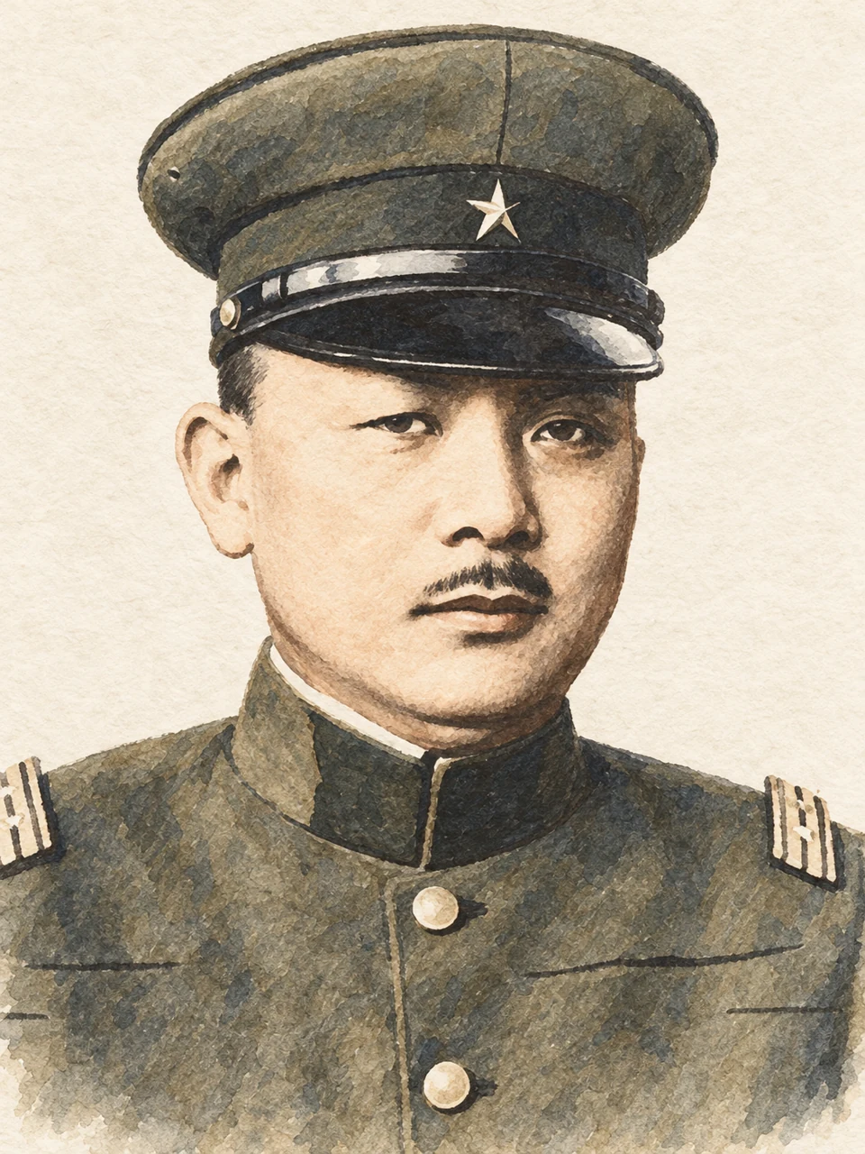 栗林忠道／イメージ肖像（AI生成）